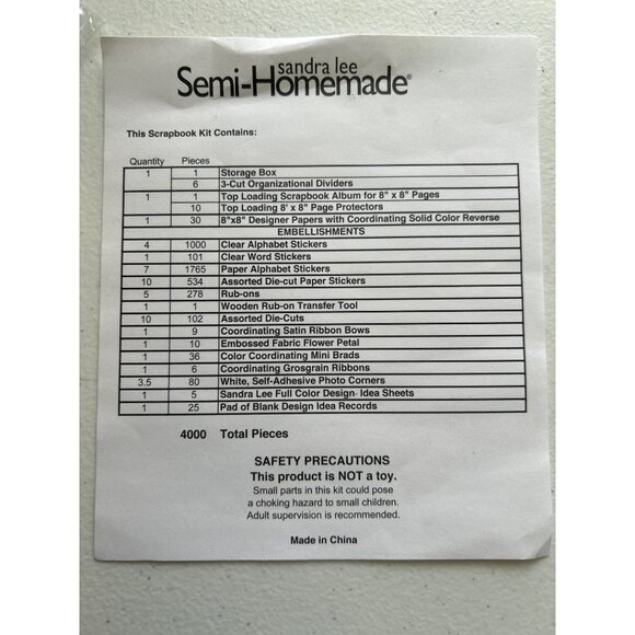 Sandra Lee Semi-Homemade Scrapbook Kit W/ Album & Accessories *READ - Picture 2 of 13